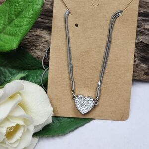 Elegant Silver Heart Necklace